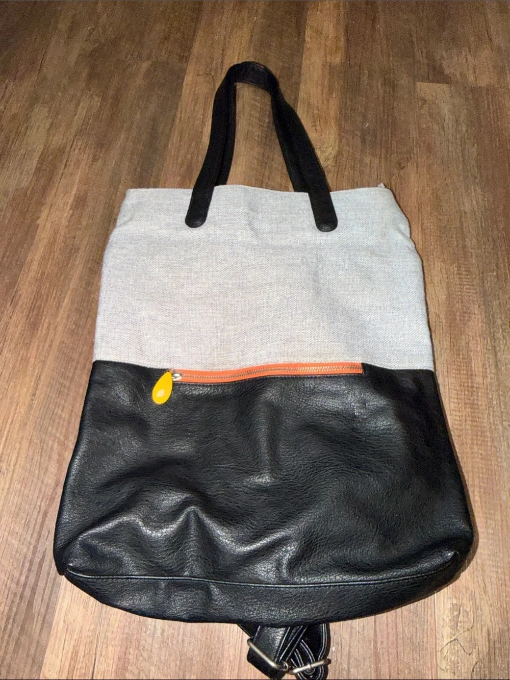 Canopy Verde Gray Tweed/Black Convertible Backpack Eco Friendly Vegan Leather
